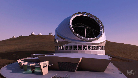 A Thirty Meter Telescope, ami a Manua Kea új ura lehet a 2020-as években. Forrás: NAOJ/4D2U Project