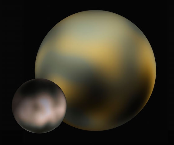 A Plútó és Charon térképe a Hubble-űrtávcső megfigyelései alapján