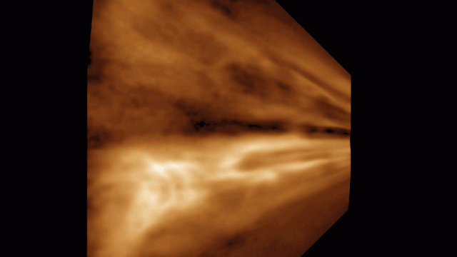 Egy másik animáció a napból áramló részecskék tengeréről. (Forrás: DeForest et al.)