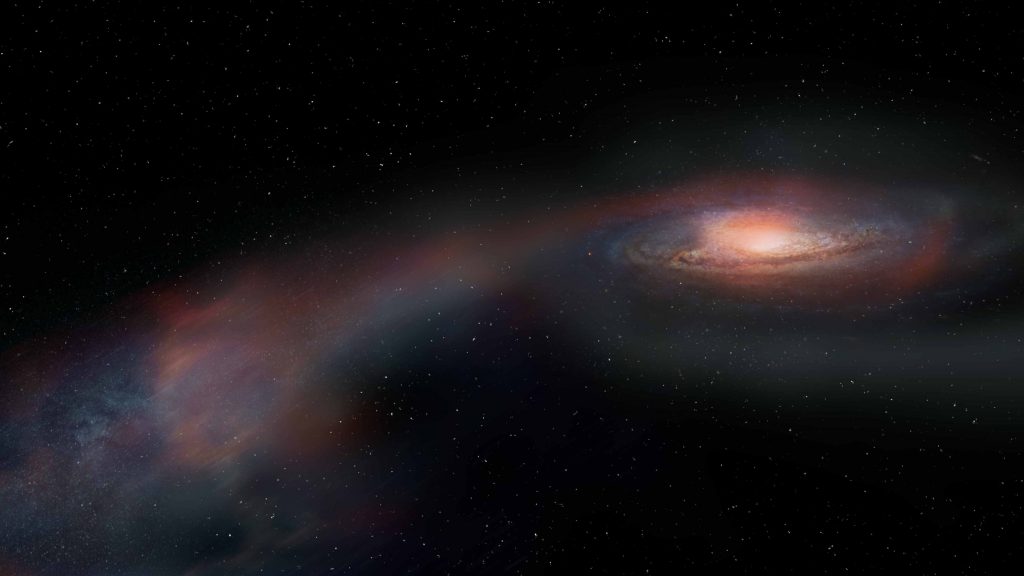Két galaxis egyesülésekor létrejött árapálycsóvát örökített meg az ALMA: a kozmikus ütközés meglepő módon leállította a csillagkeletkezést
