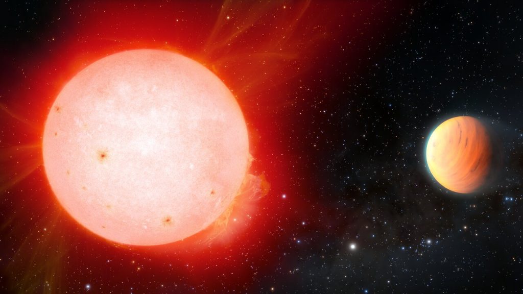 Pillecukor-bolygó kering egy vörös törpe körül