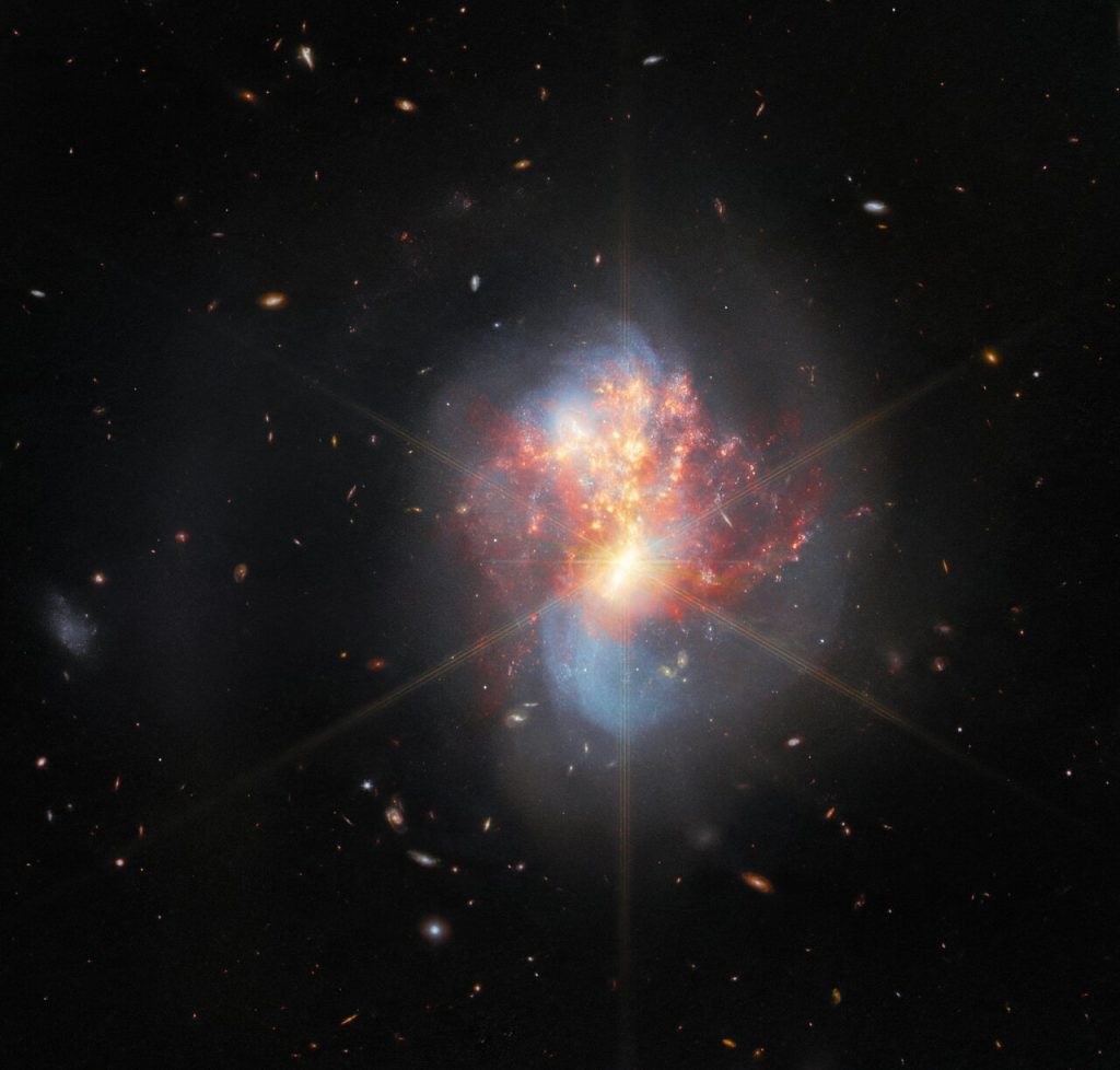Összeolvadó galaxispárt fotózott a Webb-űrtávcső