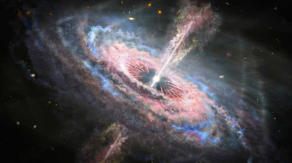 Nagyon távol, nagyon régen: hatalmas tömegű galaxishalmaz-kezdeményt fedeztek fel egy fényes kvazár környezetében