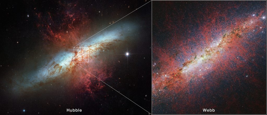 Közeli csillagontó galaxis magját vizsgálta a James Webb-űrtávcső