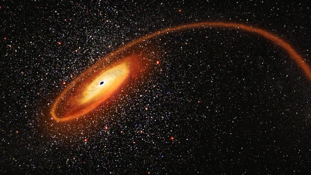 Gammakitörésnek álcázhatta magát egy óriás fekete lyuk által elpusztított csillag